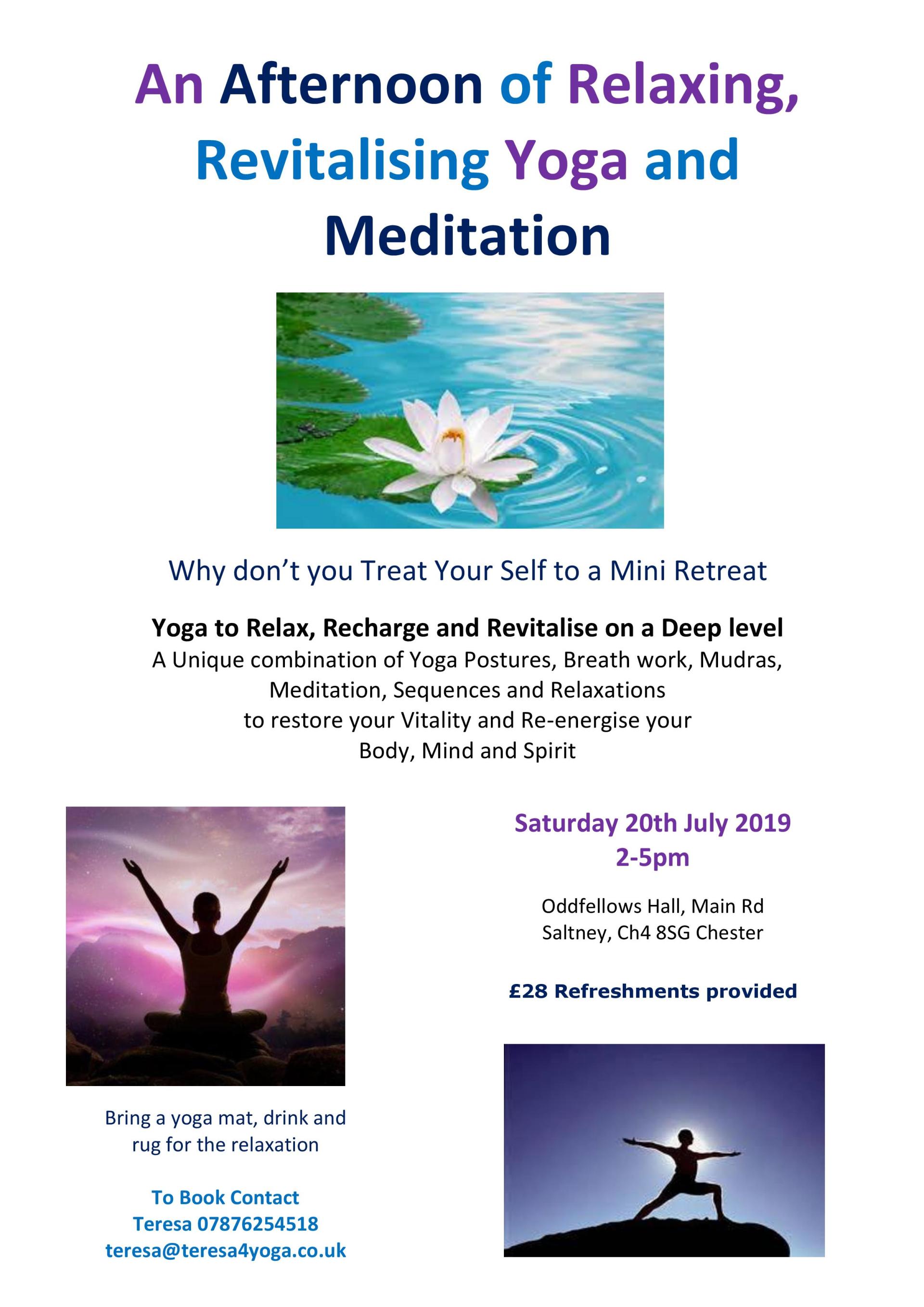 Teresa4Yoga Afternoon of Relaxing Yoga workshop
