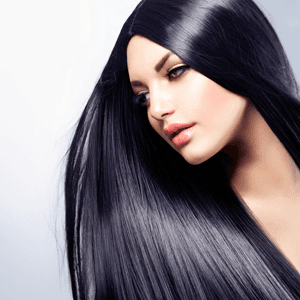 woman with long black hair