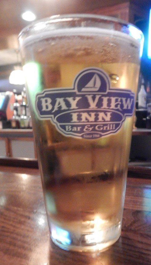 A glass of beer from the bay view inn bar and grill