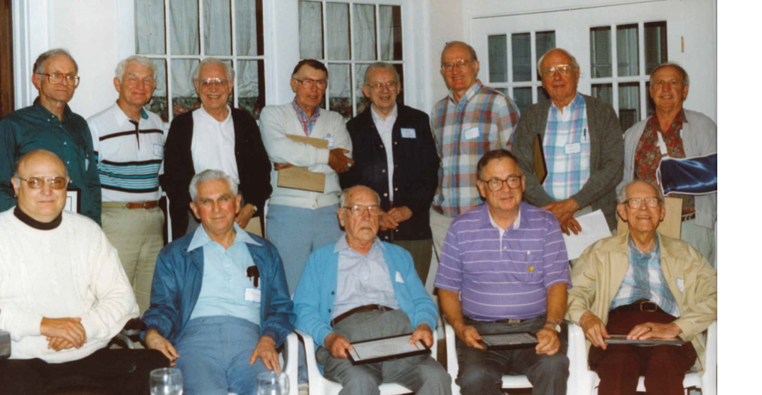 Top L to R: Ted Wallenius (Clemson); Ed. Hickman (USC); Harry Wadsworth (GA Tech); Don Gardiner (Oak Ridge); Paul Minton (SMU/VCU); Jim Fitzpatrick (VCU); Carl Kossack (UGA); Clayton Aucoin (Clemson) Bottom L to R: Clint Miller (MUSC); Dick Anderson (UK); Boyd Harshbarger (VPI); Ralph Bradley (FSU/UGA); Cliff Cohen (UGA)