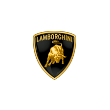 Een zwart en goud lamborghini-logo met een stier erop