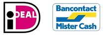 Twee logo's voor ideal deal en bancontact mister cash
