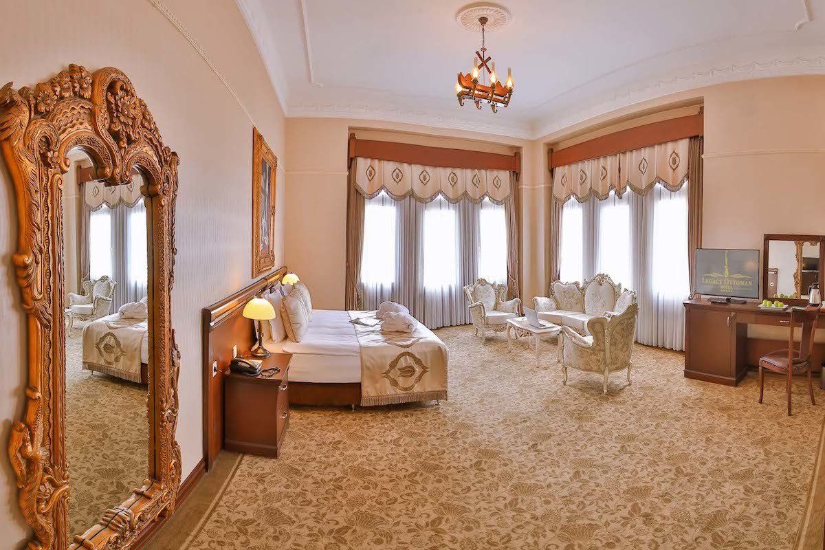 There is a large mirror in the middle of the room.
