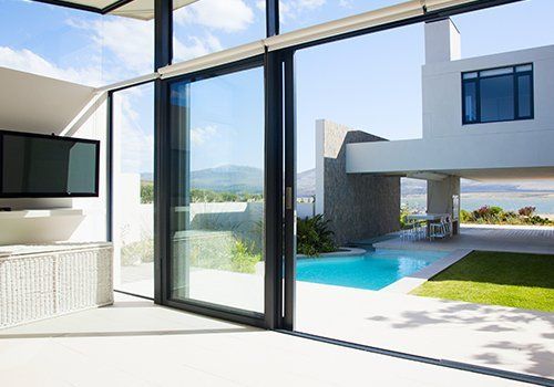 Porta scorrevole di PVC nero