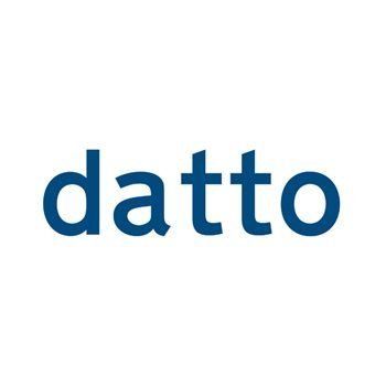 Blue lowercase “datto” logo on a white background