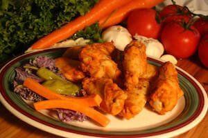 Wings and Beer Plate of Hot Wings