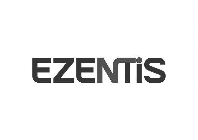 Logotipo de EZENTIS en gris oscuro sobre fondo blanco.
