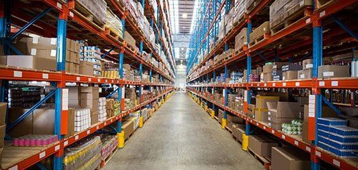 Shelves in the warehouse - Distribution Services in Myrtle Beach, SC