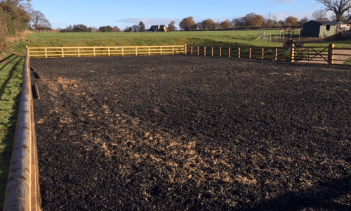 Fenced farm area in Staffordshire
