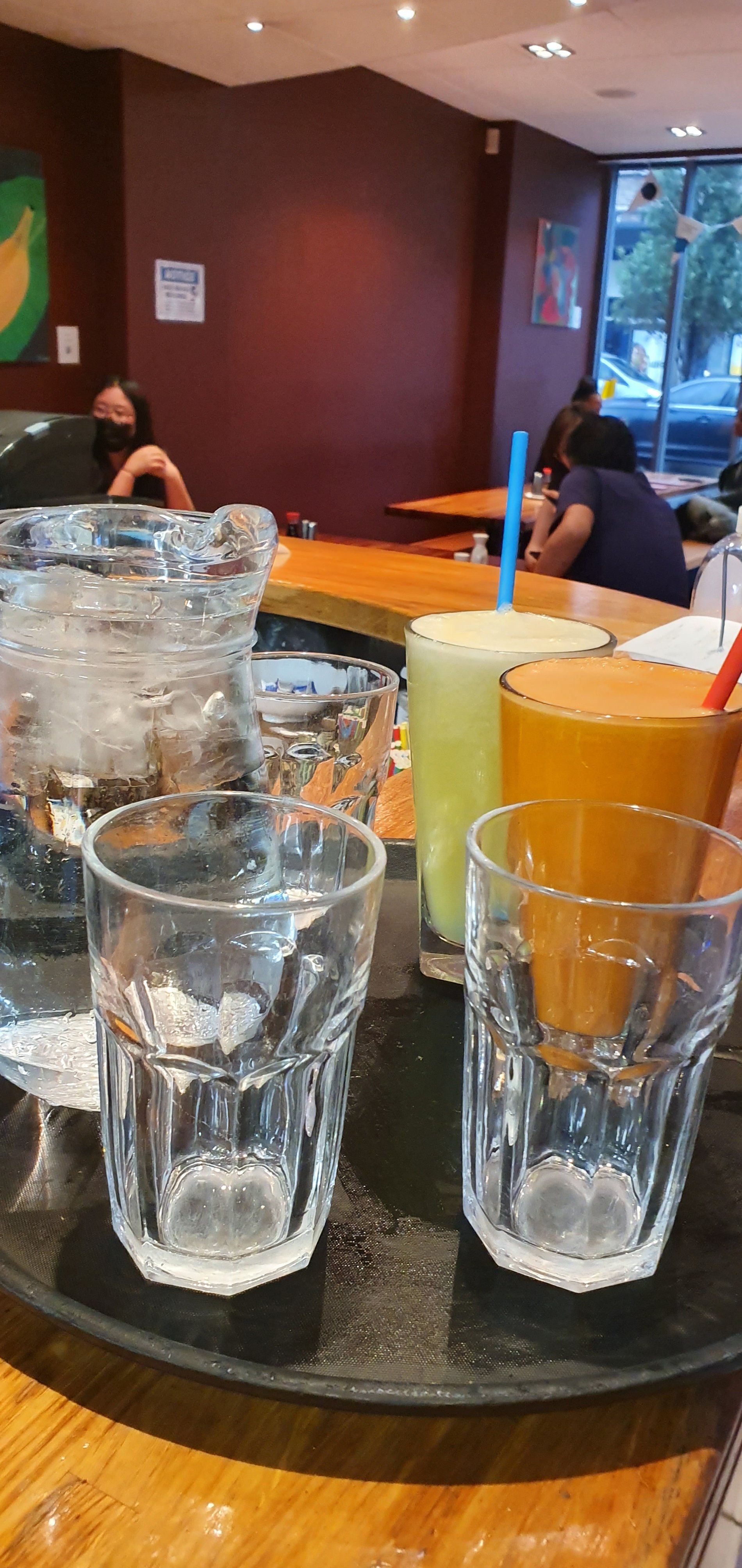 Drinks on a tray