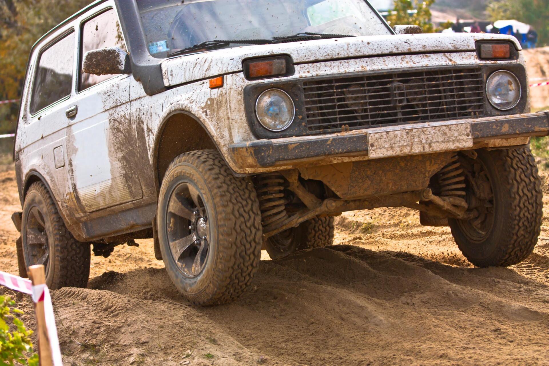 a off road car full of mud