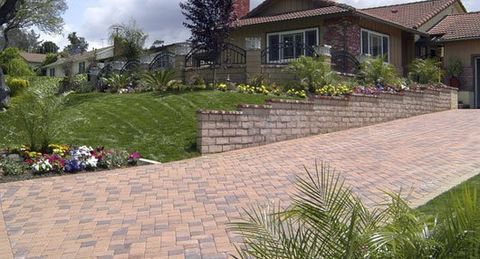 cross-tiled driveway