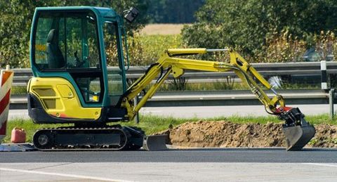 groundwork machinery on road