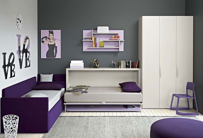Cameretta per bambini viola