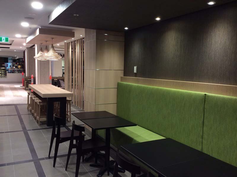 black tables in shop