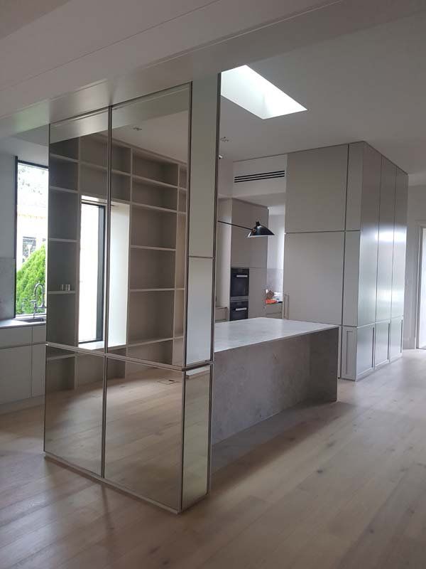 white walls with mirrors