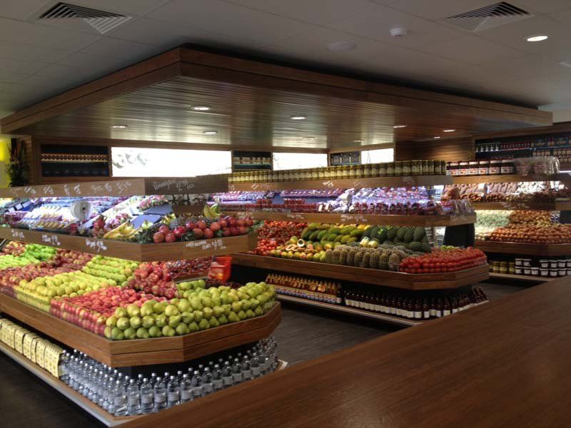 produce section in grocery store