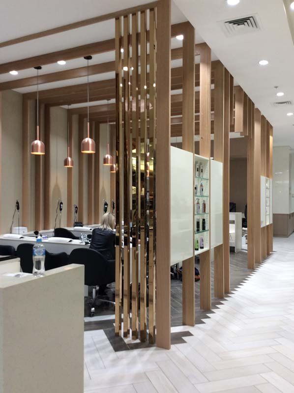 wood panels in salon