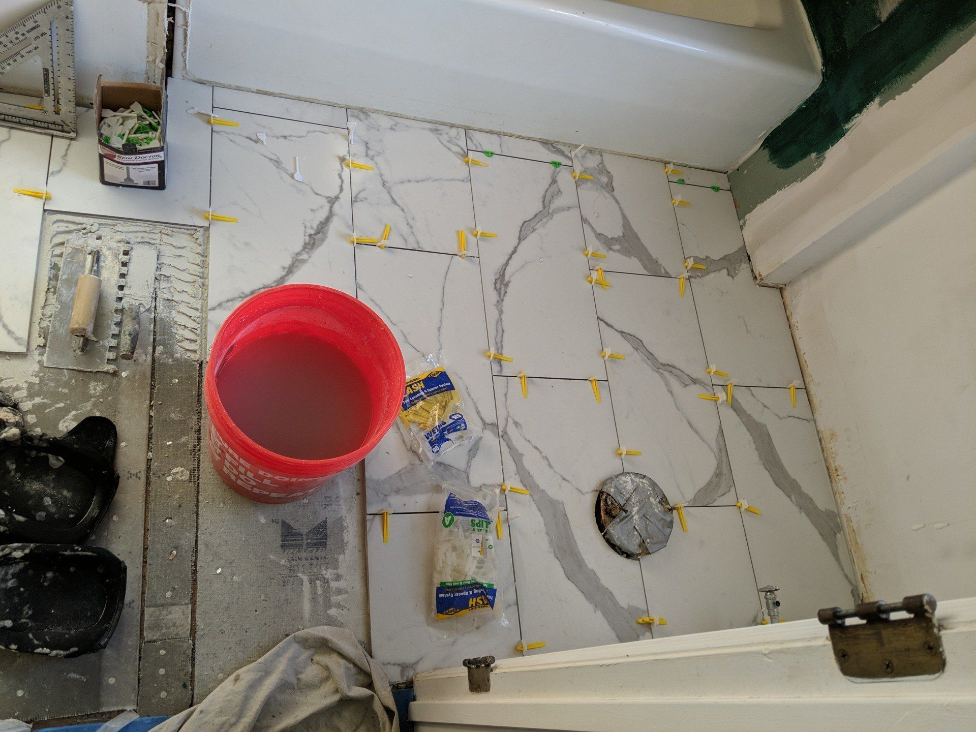 White Flooring of the Bathroom — Forest, VA — Straight Line Painting & Tile Inc.