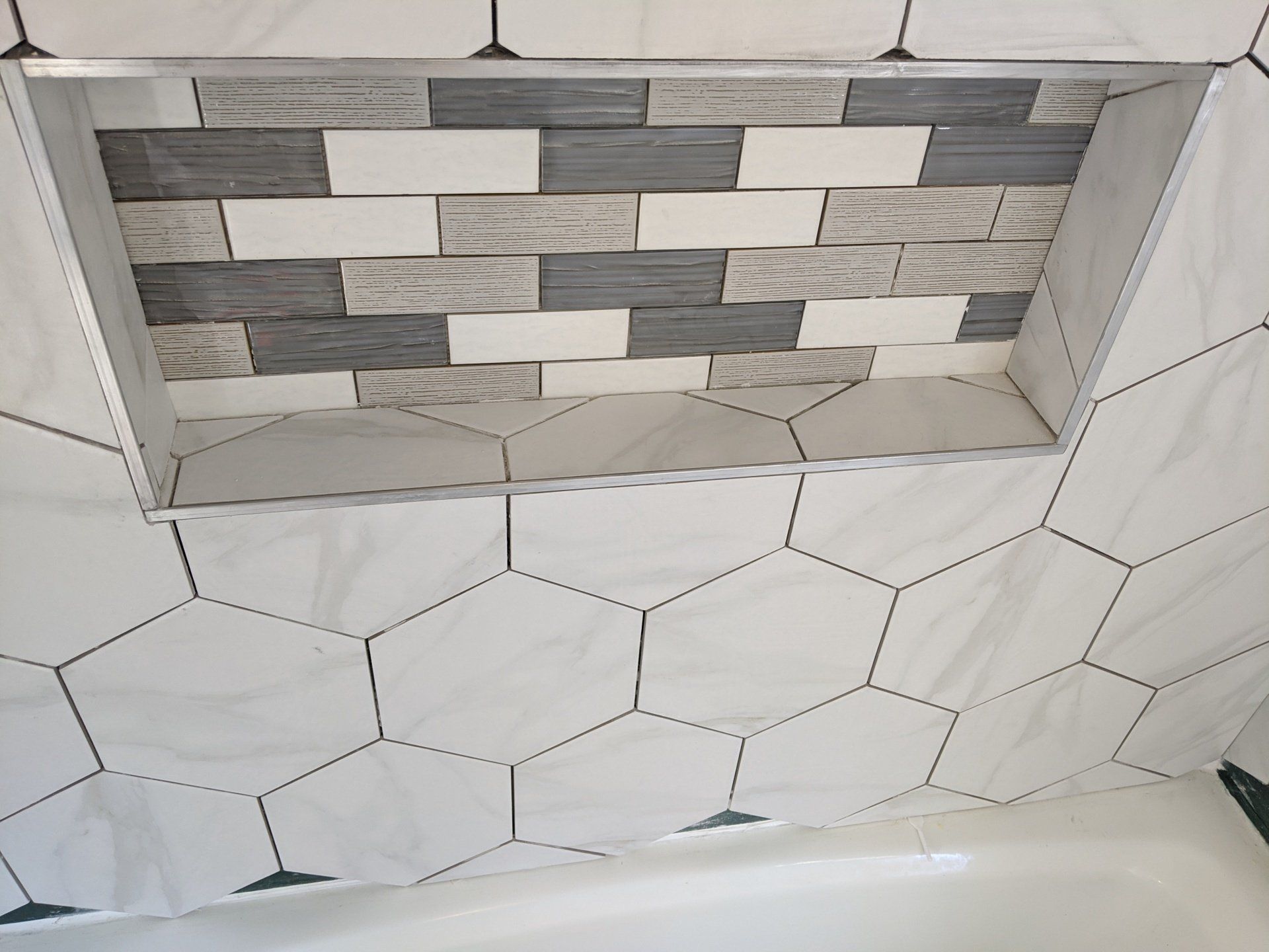 Newly Installed Bathroom Tiles — Forest, VA — Straight Line Painting & Tile Inc.