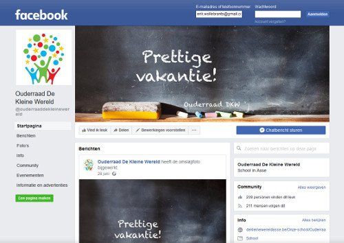Ga naar de Facebook-pagina van de ouderraad