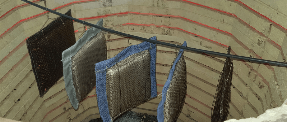 Thermal Exhaust Blankets Being Heat Tested Fire Mitigation