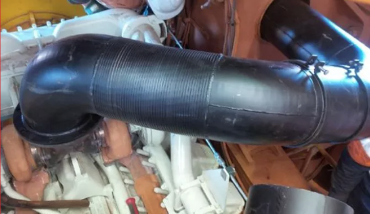 Dual wall exhaust pipe for mobile mining equipment