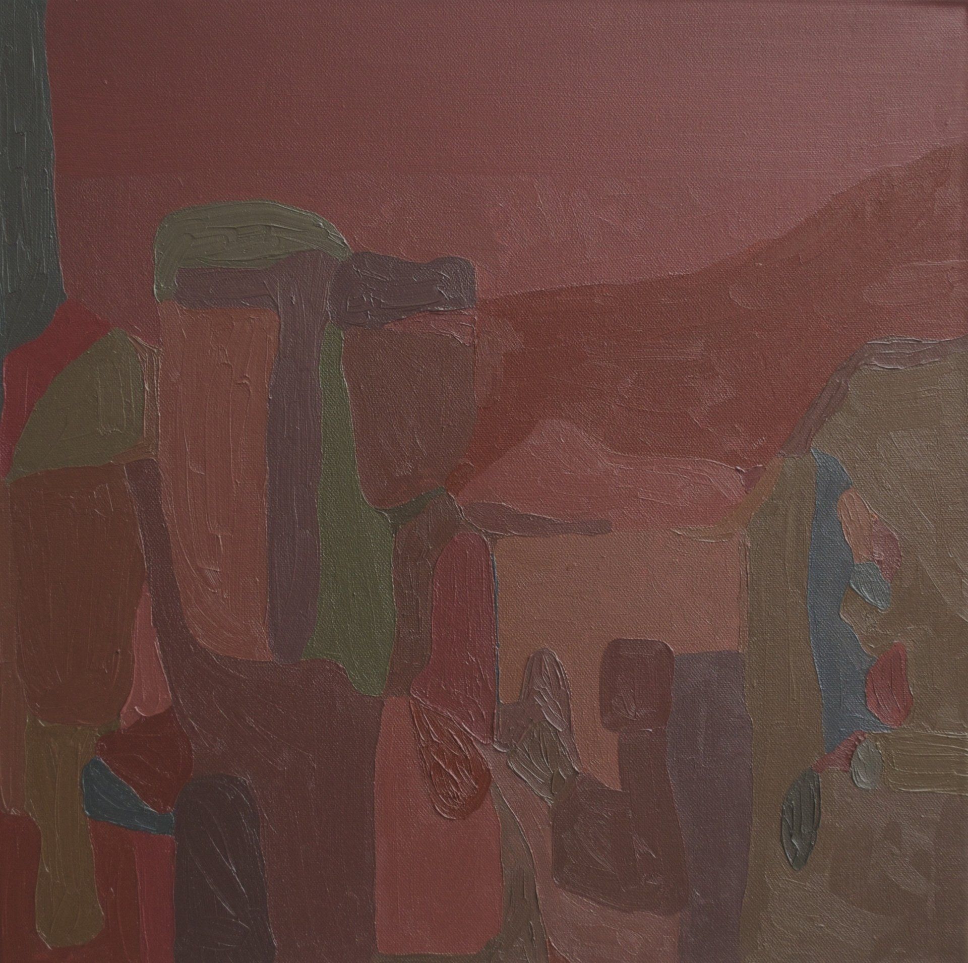 Two paintings by Siobhan McLaughlin hanging on white gallery wall