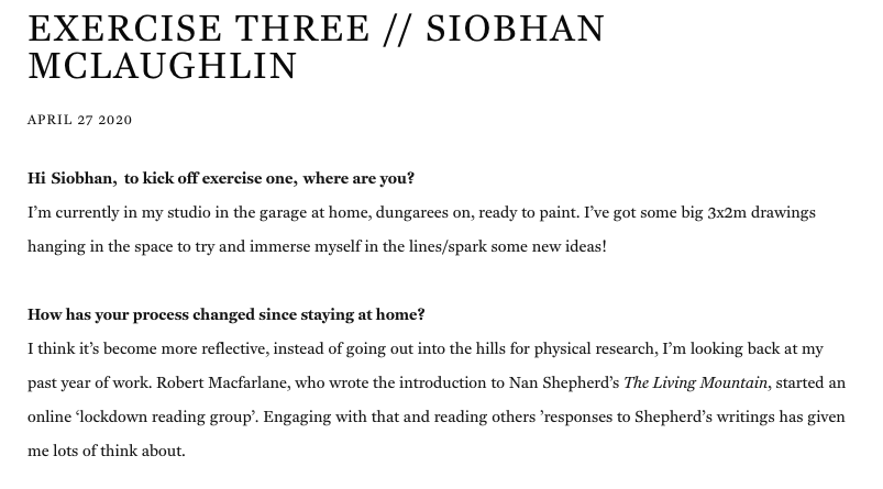 Artist Siobhan McLaughlin interviewed about painting and reading by Arusha Gallery