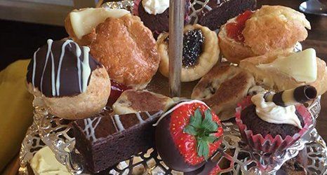 Our menu includes cakes and pastries