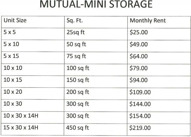 Residential Storage — Price List To Mutual-Mini Storage in Akron, OH Residential Storage — Price List To Mutual-Mini Storage in Akron, OH