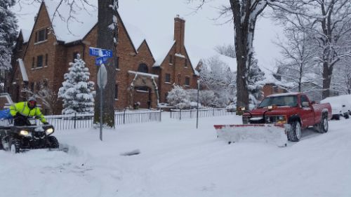 Snowplowing roadway - Boulder Lawns in Boulder, CO