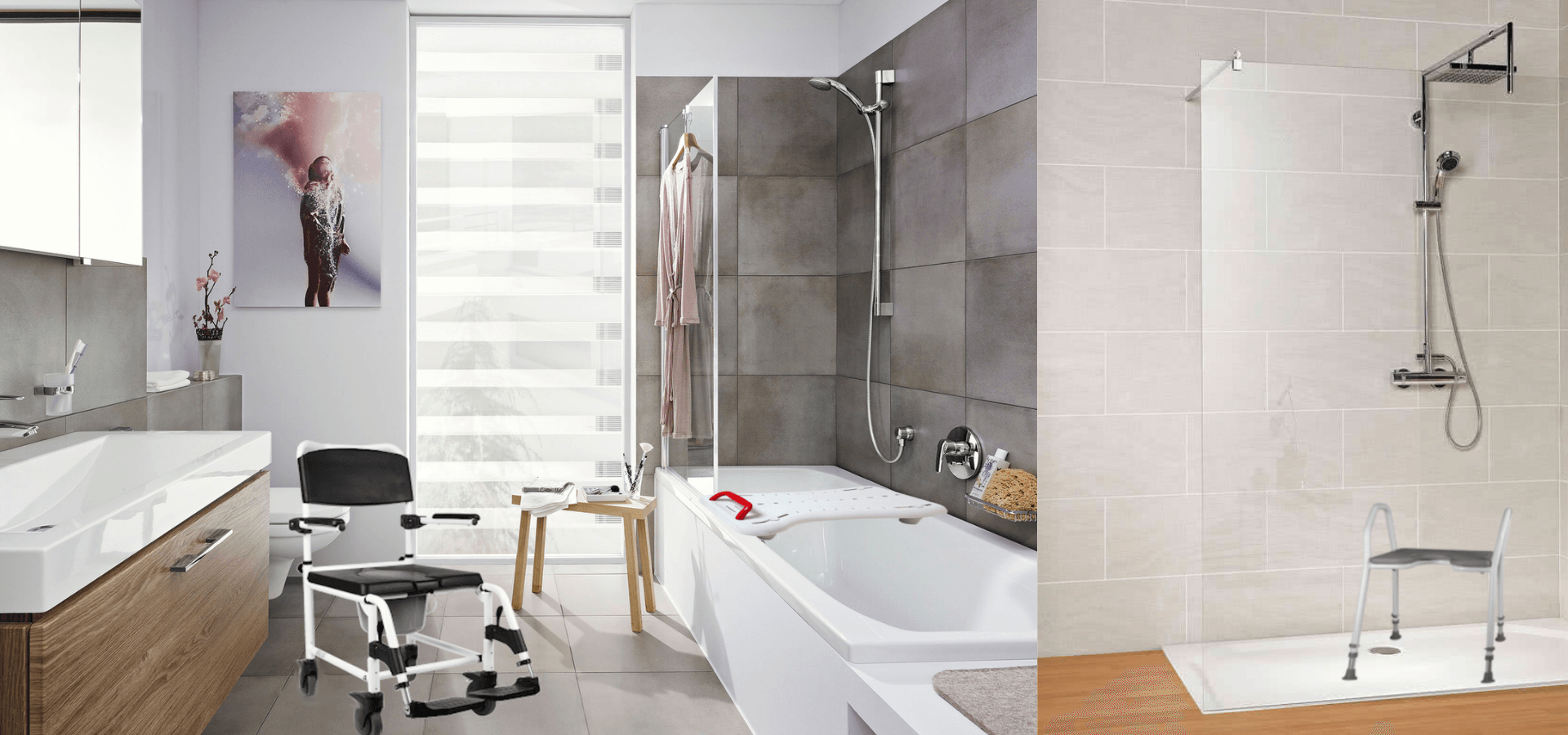 Ein Badezimmer mit Badewanne und Dusche.