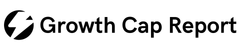 A black and white logo for growth cap report