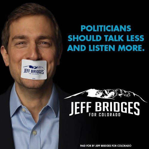 A campaign ad for Jeff Bridges for Colorado featuring a 