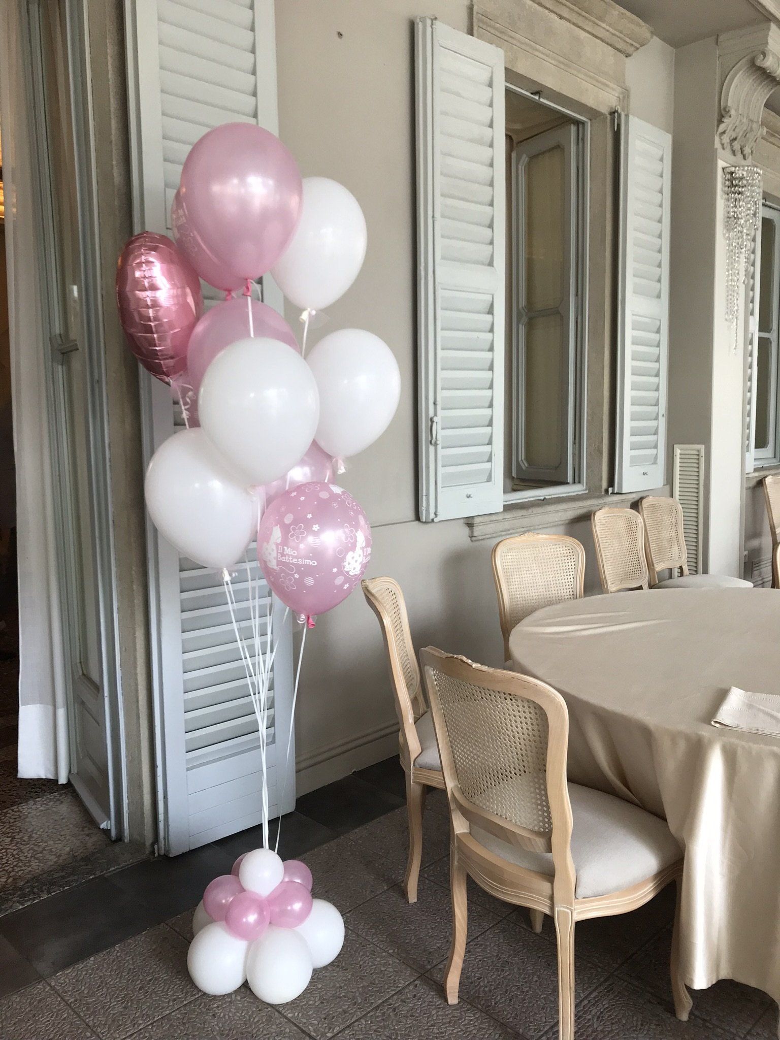 palloncini per battesimo di una bambina