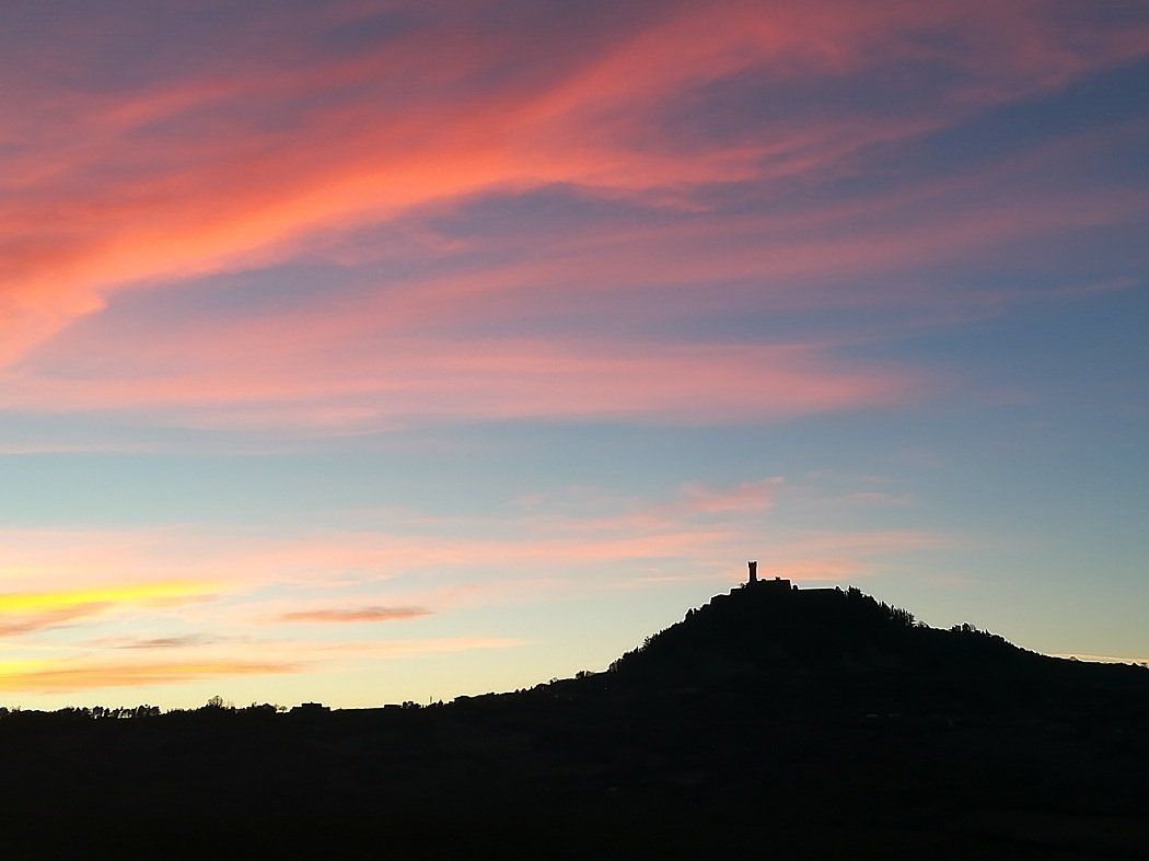 paesaggio toscano al tramonto