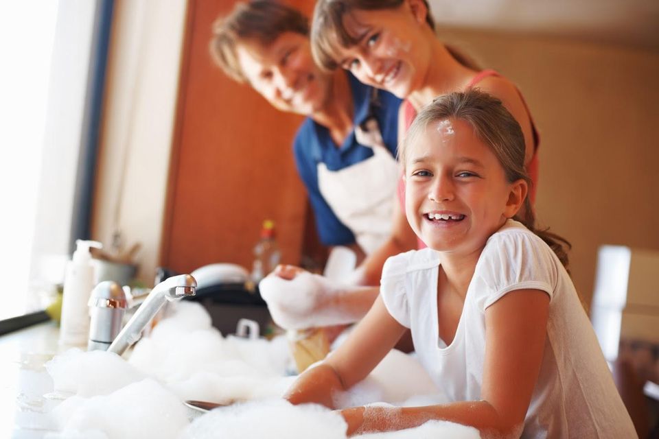 Family Enjoying Dish Washing — Richmond, VA — Central York Family Enjoying Dish Washing — Richmond, VA — Central York