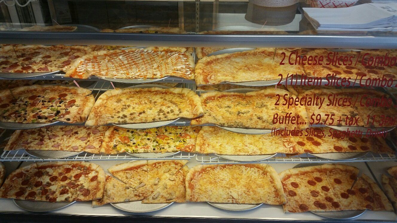 pizza pricing on display counter