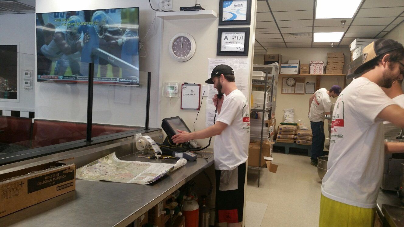 taking pizza delivery order over the phone