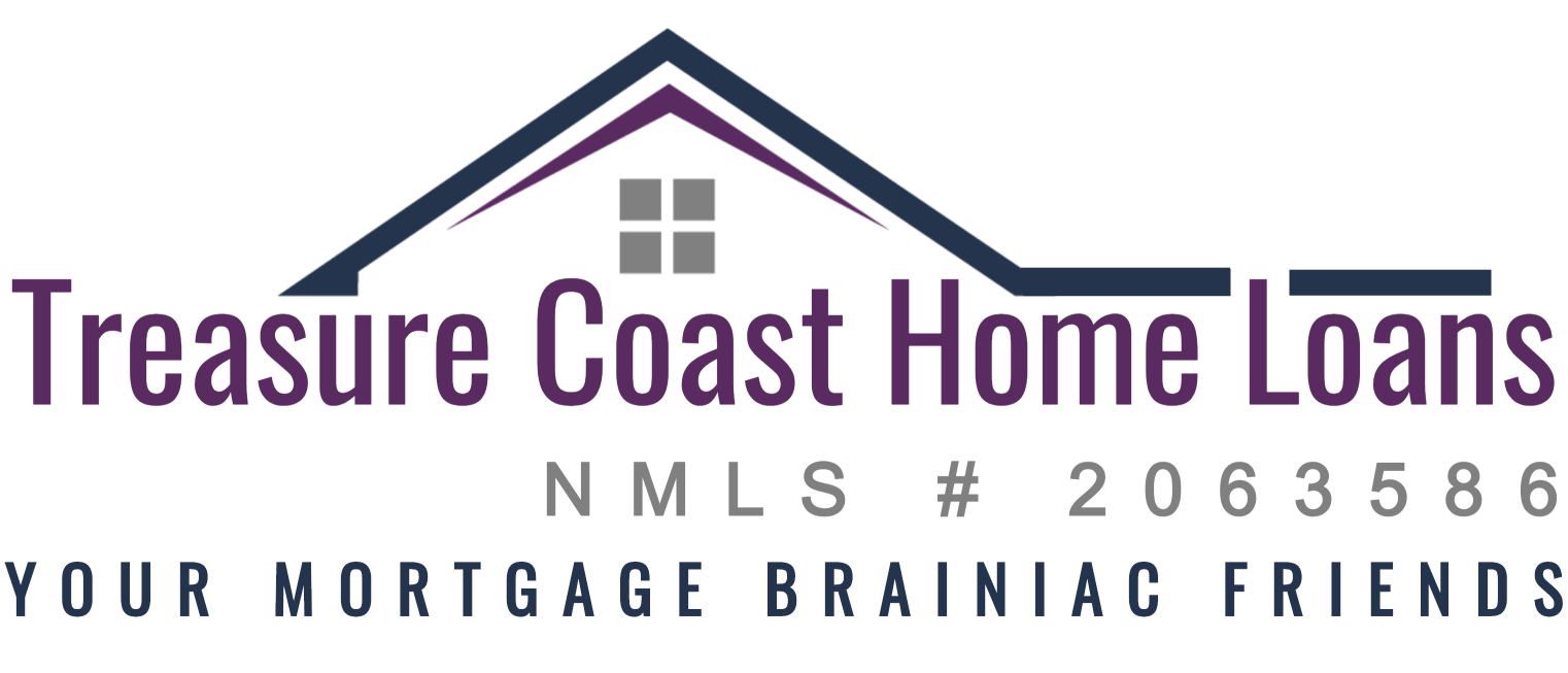 Logo for Treasure Coast Home Loans with a house icon, NMLS #2063586, and the tagline 