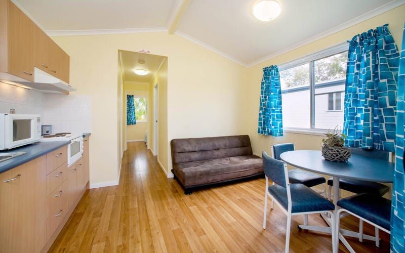 Fully Furnished Cabin — Caravan Park in Woombah, NSW Fully Furnished Cabin — Caravan Park in Woombah, NSW