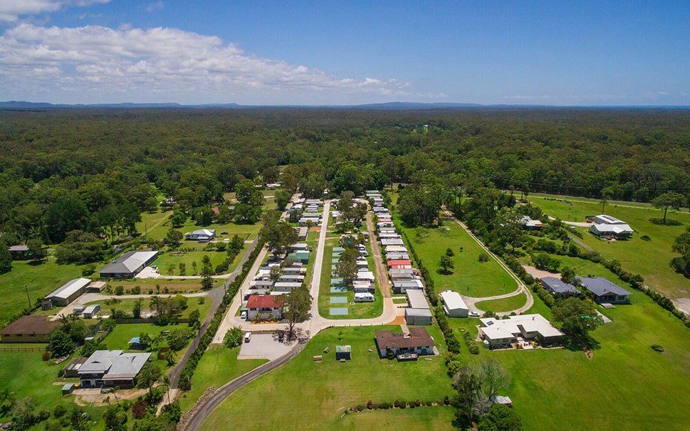 Aerial View Of Site — Caravan Park in Woombah, NSW Aerial View Of Site — Caravan Park in Woombah, NSW
