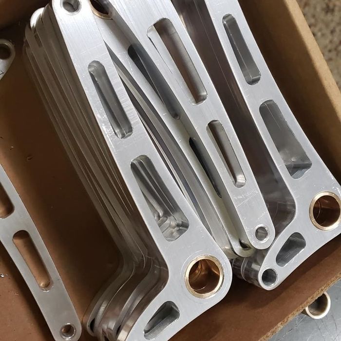 A bunch of metal pieces are stacked on top of each other