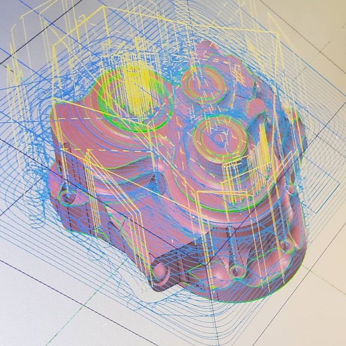 A computer generated image of a colorful object