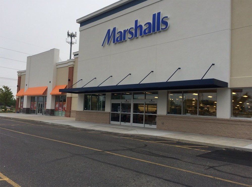 Side View of Marshalls — Brick, NJ — DUNE Awning Fabrication