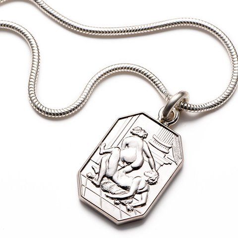 Juliette Sterling Silver Cut Corner Pendant & Chain erotic jewellery