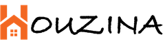 A logo for a company called houzina with a house on it.