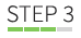 The word step 3 is written in black letters on a white background.