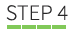 The word step 4 is on a white background with green lines.